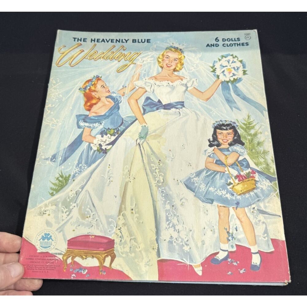 Vintage Original The Heavenly Blue Wedding Paper Doll 1955 Merrill COVER ONLY
